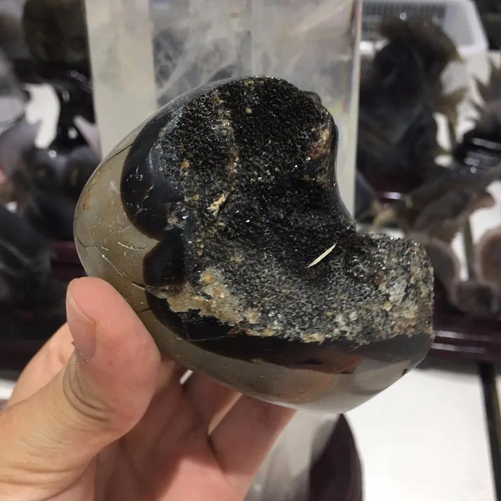 Природный драконий септариевый Хрустальный драгоценный камень geode медитация
