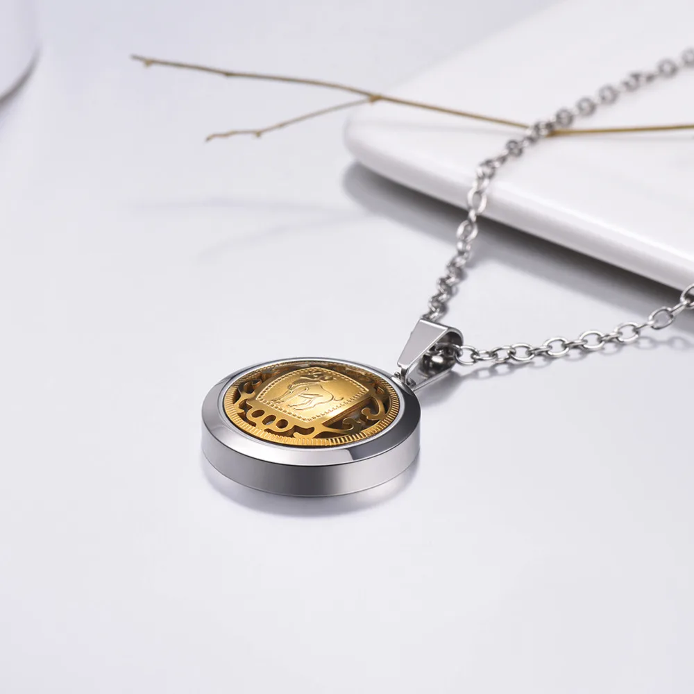 PROSTEEL Aries Zodiac Sign Necklaces &amp Pendants Round Gold Color Constellations DIY Jewelry Men/Women Birthday Gift PSP3280GJ | Украшения