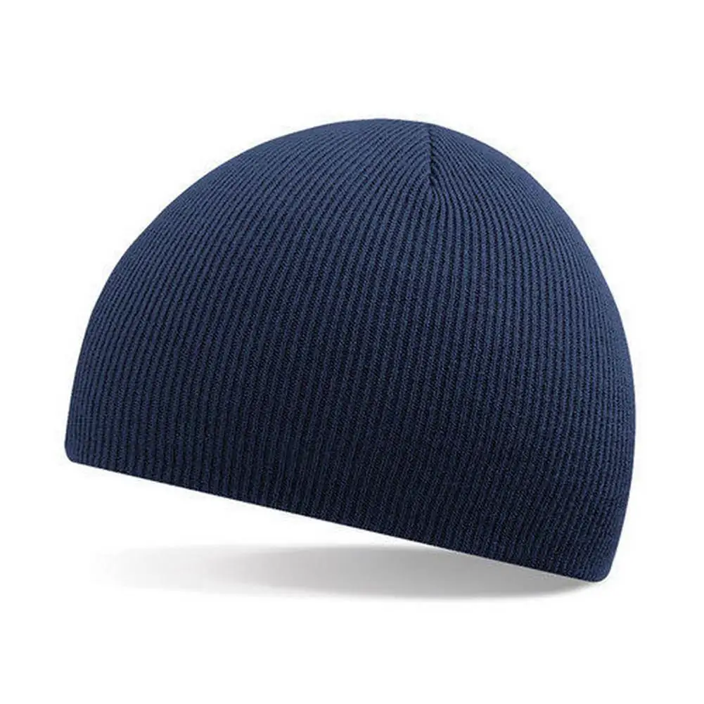 Navy Blue Осенне-зимний однотонный короткий пуловер Striola Skullies Beanies, модная повседневная Лыжная шапка для мужчин и женщин, теплая вязаная шерстяная шапка - Цвет: Navy Blue
