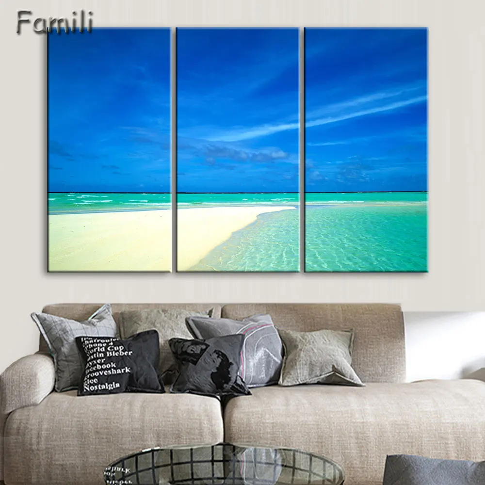 3 шт. морской плавательный бассейн пейзаж современная живопись маслом рисование