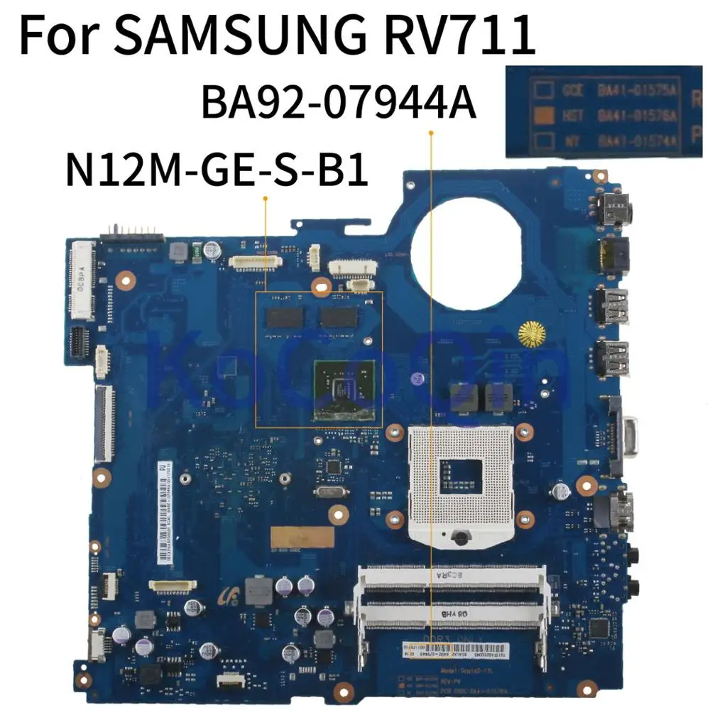 KoCoQin материнская плата для ноутбука SAMSUNG RV411 RV511 RV711 BA41 01576A BA92 07944A N12M GE S B1