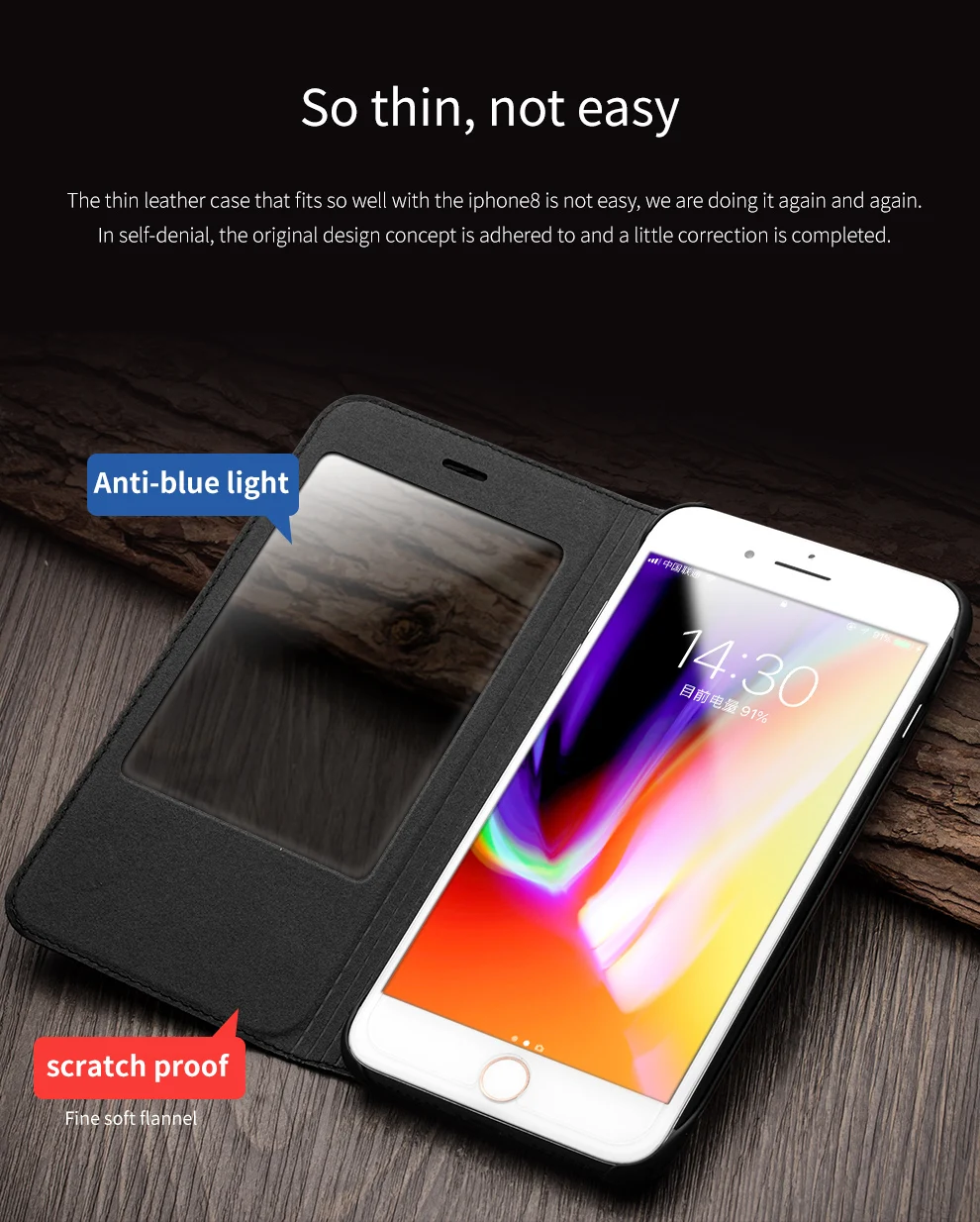 QIALINO Модный чехол для телефона из натуральной кожи для Apple iPhone 7/8 4,7 дюймов, роскошный флип-чехол для iPhone 7/8 Plus