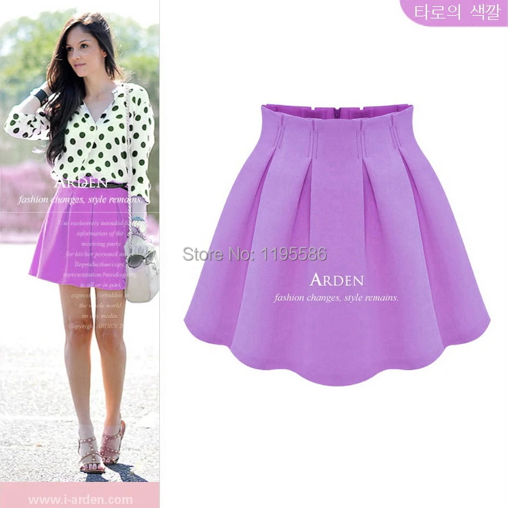 Женская Модная Секси Мини Юбка с Высокой Талией Плиссированная Короткая Лето 2015