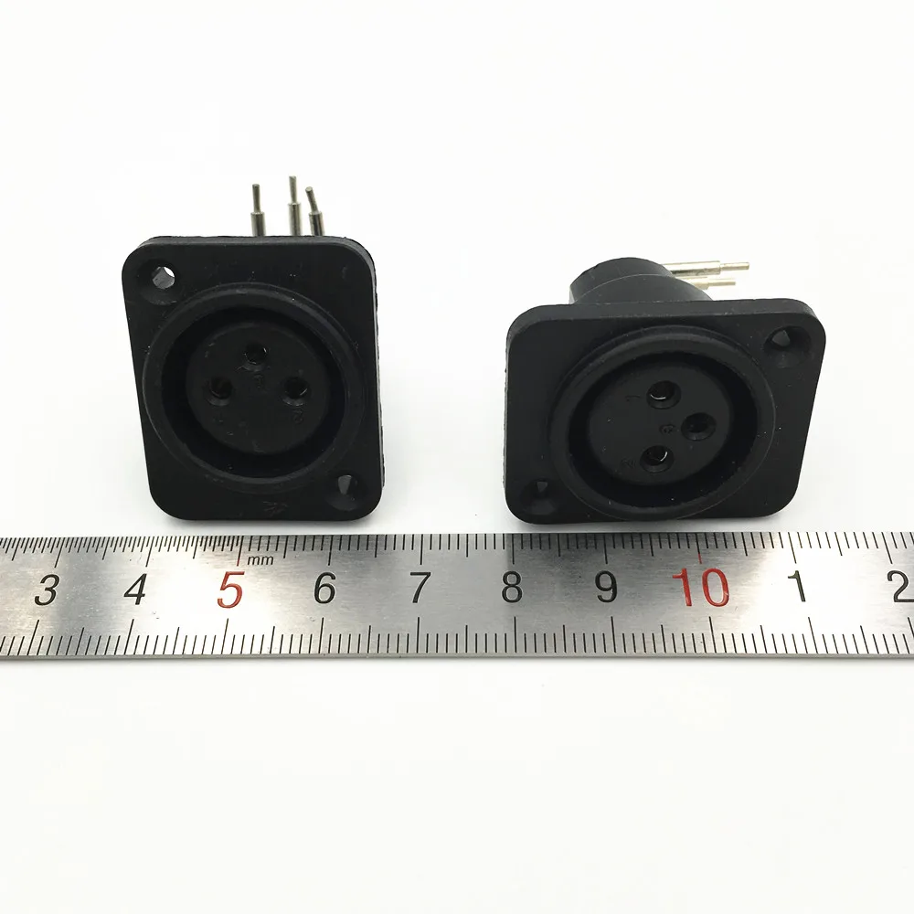 100 шт. 90 градусов 3Pin XLR гнездо панель крепление правый угол адаптер шасси микрофон