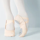 Женские холщовые балетные туфли, эластичные танцевальные тапочки для взрослых, с раздельной подошвой, балетки, без застежки, обувная обувь для тренировок, шлепанцы