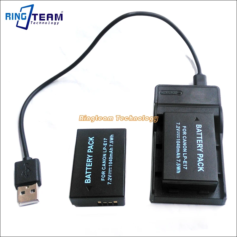 2X LPE17 зарядное устройство 1x USB для цифровой камеры Canon EOS Rebel T6i 750D T6s 760D M3 M5 8000D Kiss X8i 77D