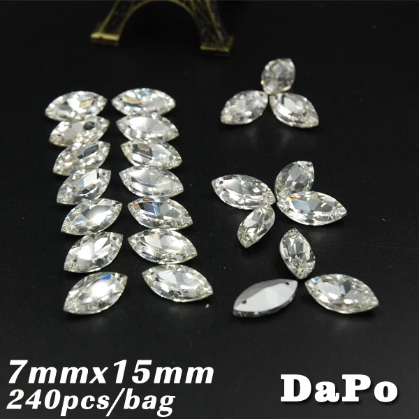 Хит продаж прозрачные хрустальные бусины с 2 отверстиями пришивные стразы