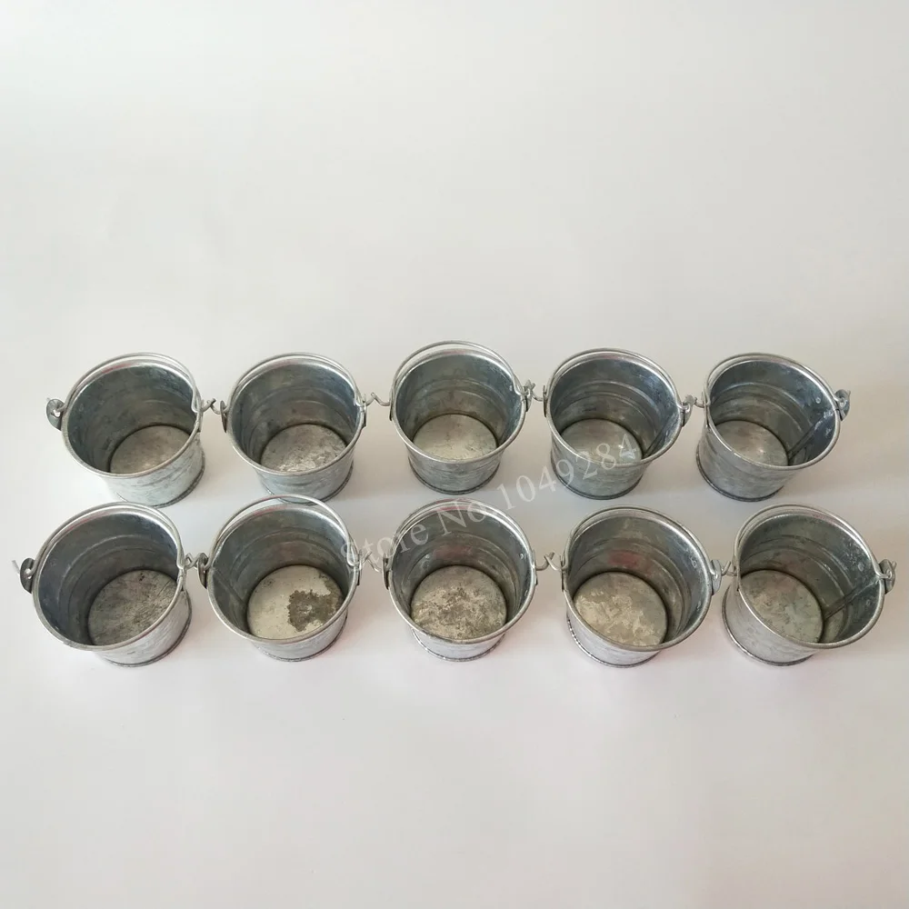 50 шт./лот D5.5xH4CM Металлический Мини ведро для семян деревенский горшок присосок