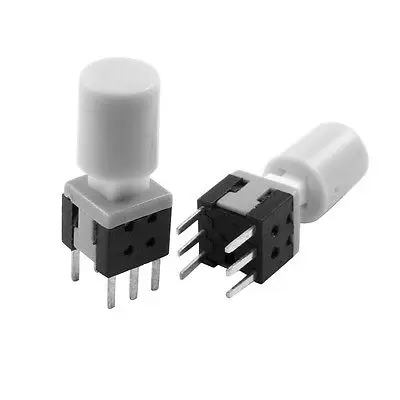 

10 Pcs 5.8 x 5.8mm x 13mm Gray Cap Tactile Tact Pushbutton Switch Lock 6 Pin PCB