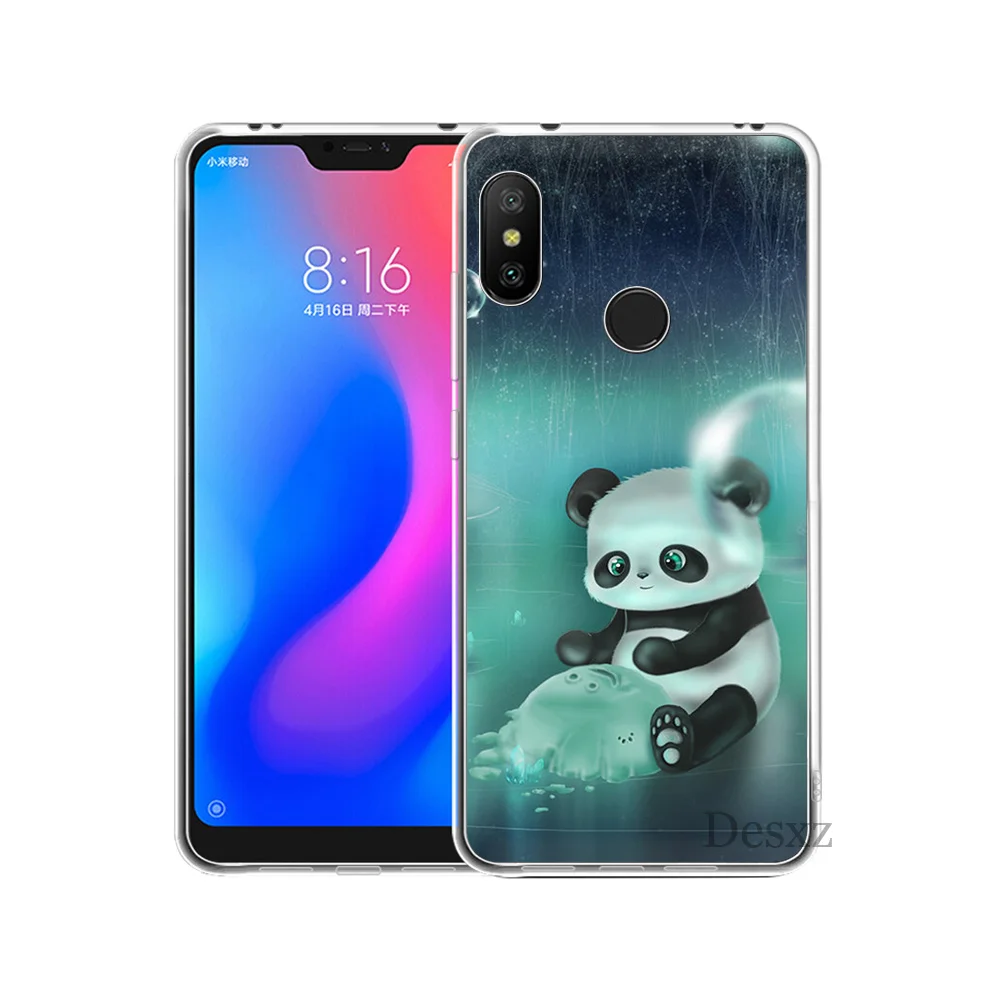 Жесткий чехол Desxz для мобильного телефона с флуоресцентной пандой Xiaomi Mi 5 5S 6 8 9 A1 A2