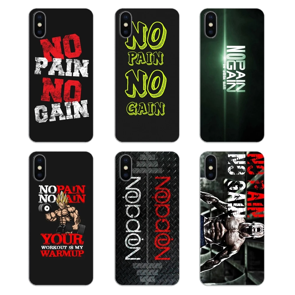 no pain gain Gym and Fitness Quotes Poster For Samsung Galaxy Note 8 9 S9 S10 A8 A9 Star Lite Plus A6S A9S Soft Silicone Case |