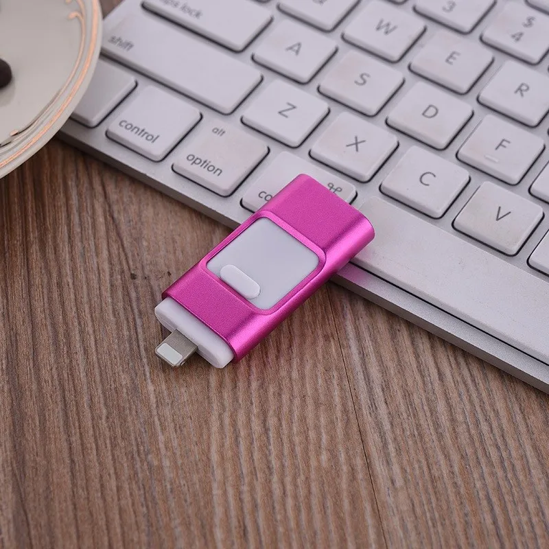 Usb flash drive 64 ГБ телефон otg для iphone 7 6 6s 8 ГБ 16 ГБ 32 ГБ Молнии Металла Pen Drive U Диск для iOS10 memory stick 128 ГБ