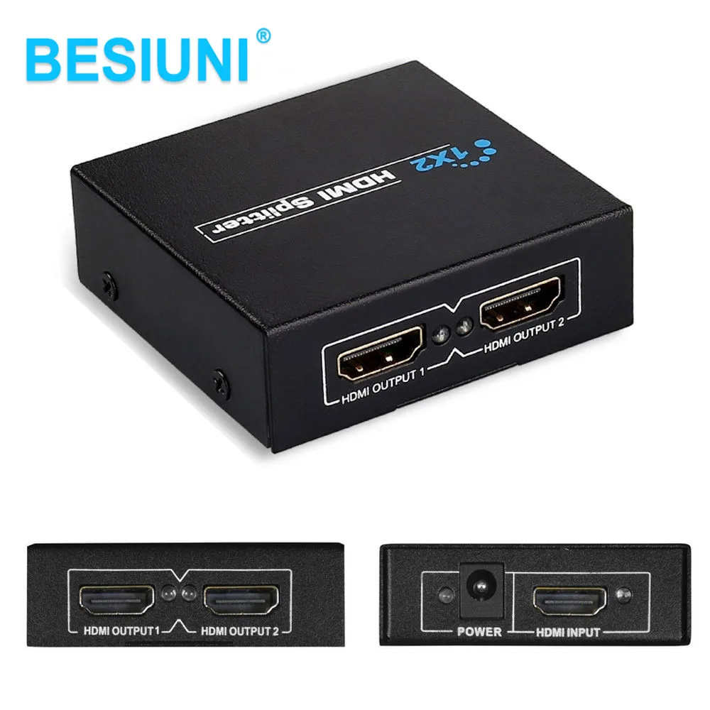 HDMI split ter Full HD 1080p 4k видео HDMI коммутатор 1X2 разделительный усилитель двойной дисплей для HDTV DVD PS3 Xbox