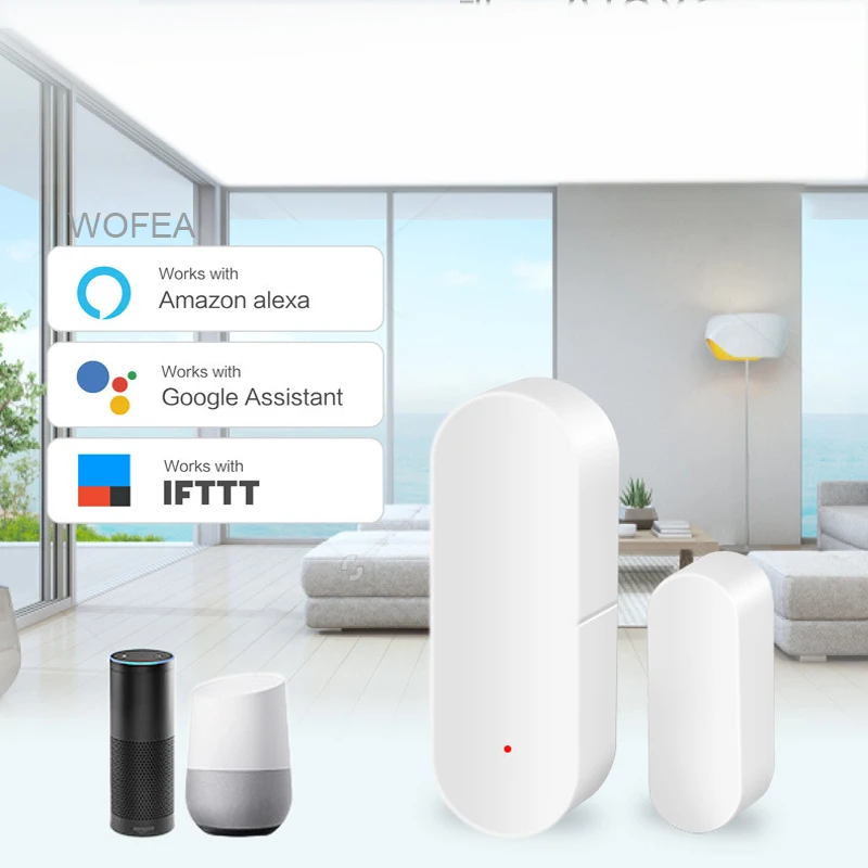 Wofea детектор двери/окна Wi-Fi приложение уведомления оповещения на батарейках домашней безопасности сенсор tuya поддержка alexa google Home