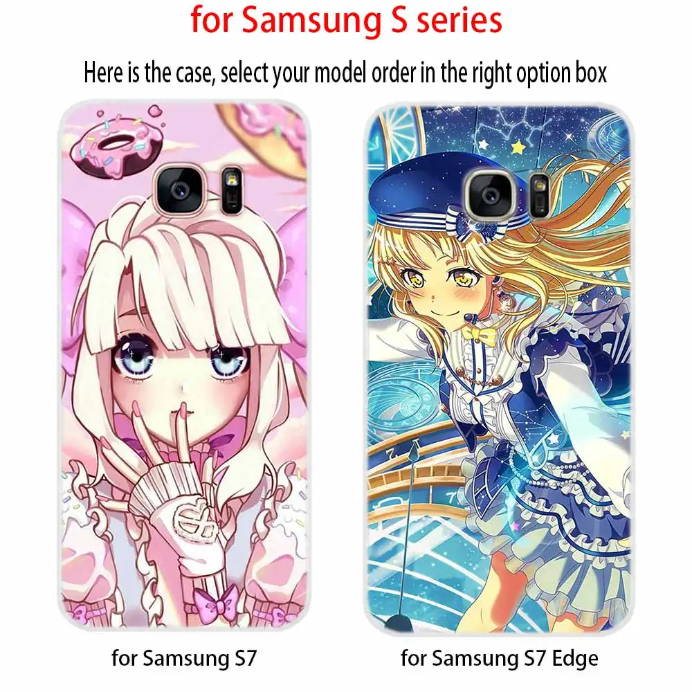 Японский мультфильм аниме Kawaii для девочек Мягкая обложка Samsung Galaxy S7 край S8 S9 S10 S11