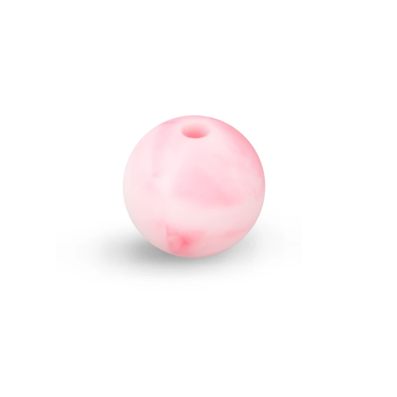 H Pink Marble Keep& grow, 100 шт, силиконовые бусины, Круглые, 12 мм, Детские Прорезыватели для зубов, ожерелье, жевательные бусины для соски, клипсы, ювелирные изделия, игрушки для прорезывания зубов - Цвет: H Pink Marble