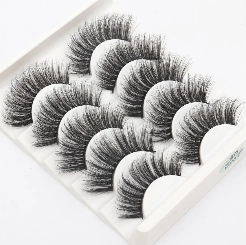 2018 NEW 5 pairs 100% Real Mink Eyelashes 3D Natural False 3d Lashes Soft Eyelash Extension Makeup Kit Cilios | Красота и здоровье