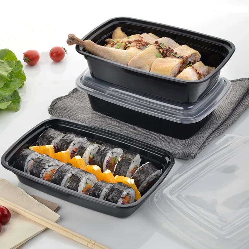 10 шт. микроволновая печь применимые Ланч-боксы Bento коробка еды контейнер для продуктов пластиковые Многоразовые продукты, фрукты коробка для хранения случае 750 мл