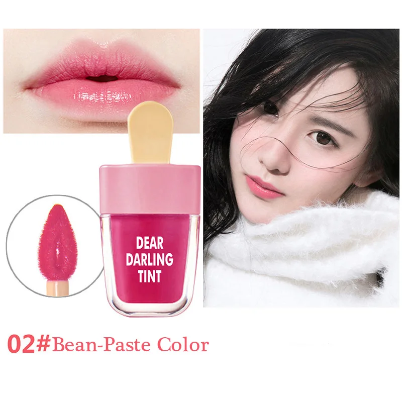 bean paste color Милый крем для губ оттенок макияж корейский стиль красная жидкая матовая губная помада пигментная натуральная долговременный увлажнитель блеск для губ Косметика - Цвет: bean paste color