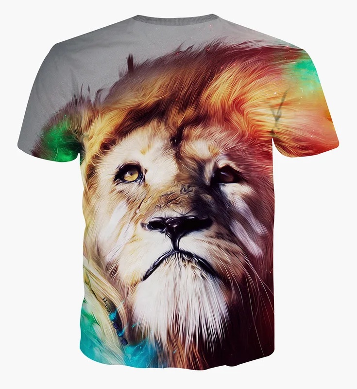 Мужские Топы И Футболки очки лев печать 3D футболка Летняя мода короткий рукав o