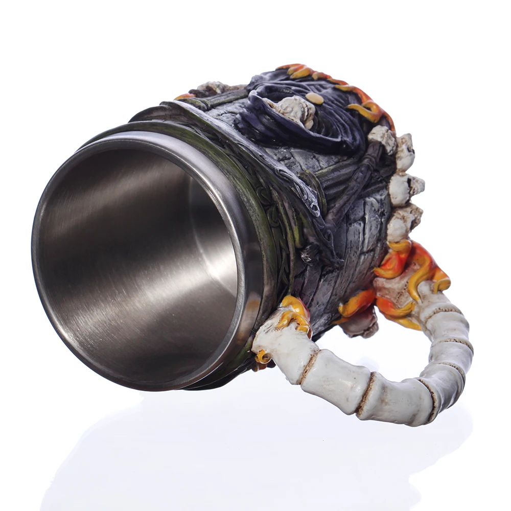 Готическая 3D кружка в виде черепа из полимерной нержавеющей стали для кофе чая