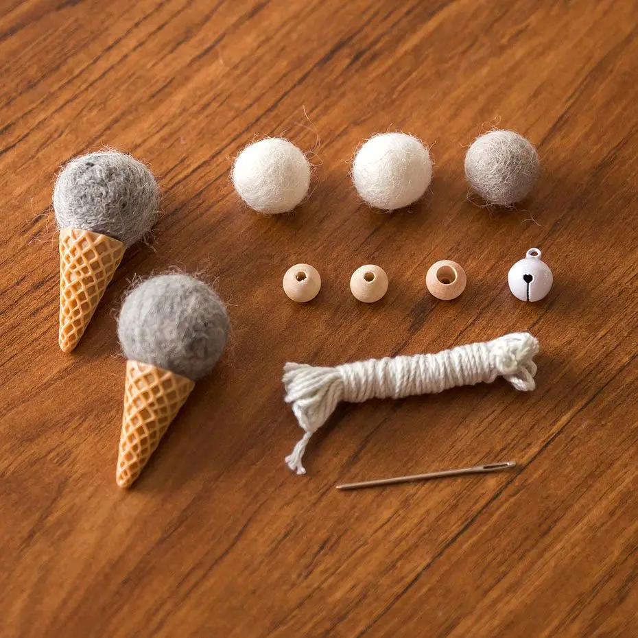 Gray Ice Cream 1 Набор, мобильная вешалка для детской одежды, детская Мобильная подвеска на детскую кроватку, рамка для мобильных поделок, держатель для мобильного телефона, деревянная игрушка для новорожденных, детские товары - Цвет: Gray Ice Cream
