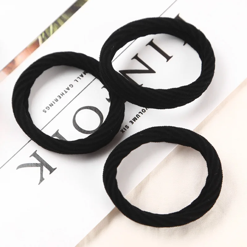 10 PCS Black AIKELINA, 10 шт., модная веревка для волос, высокая устойчивость, бесшовная, накладная,, аксессуары для волос, для девочек, для женщин, эластичная резинка для волос - Цвет: 10 PCS Black