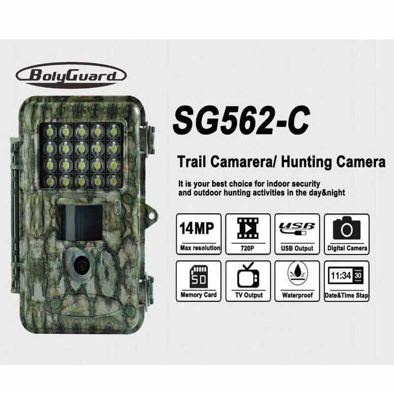 Bolyguard ночное видение Охота 14MP 720P HD 100ft PIR сенсор Ультра низкое энергопотребление