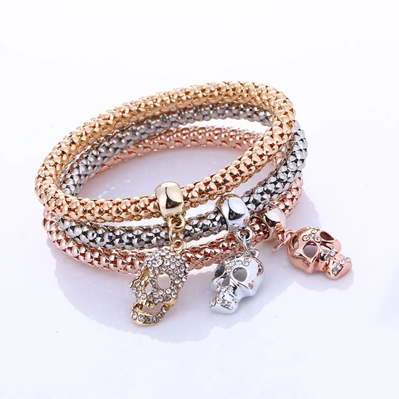 ISINYEE 3 шт./лот модный Череп Корона Хамса Сова Слон браслеты с кристаллами для