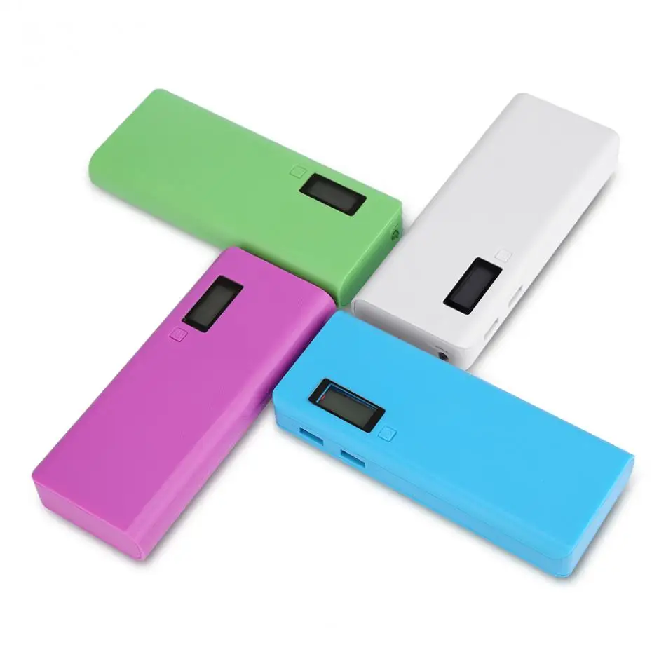 Без батареи) банк питания для мобильного телефона чехол сумка двойной USB для 5x18650 батарея Внешний аккумулятор корпус Чехол Коробка ЖК-дисплей с фонариком