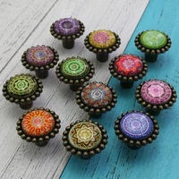 1x vintage round pull handle crystal glass knob for cupboard wardrobe colorful chest drawer furniture door cabinet handle knob