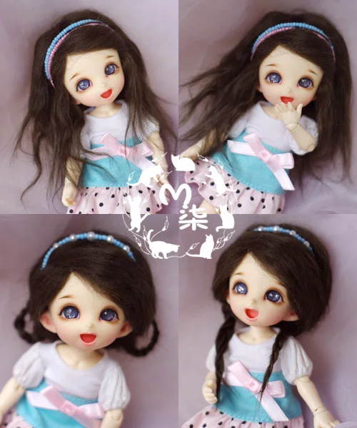 1 шт. 6 цветов аксессуары для кукол SD BJD куклы парики 1/8 1/12 парики для кукол DIY - Цвет: Синий
