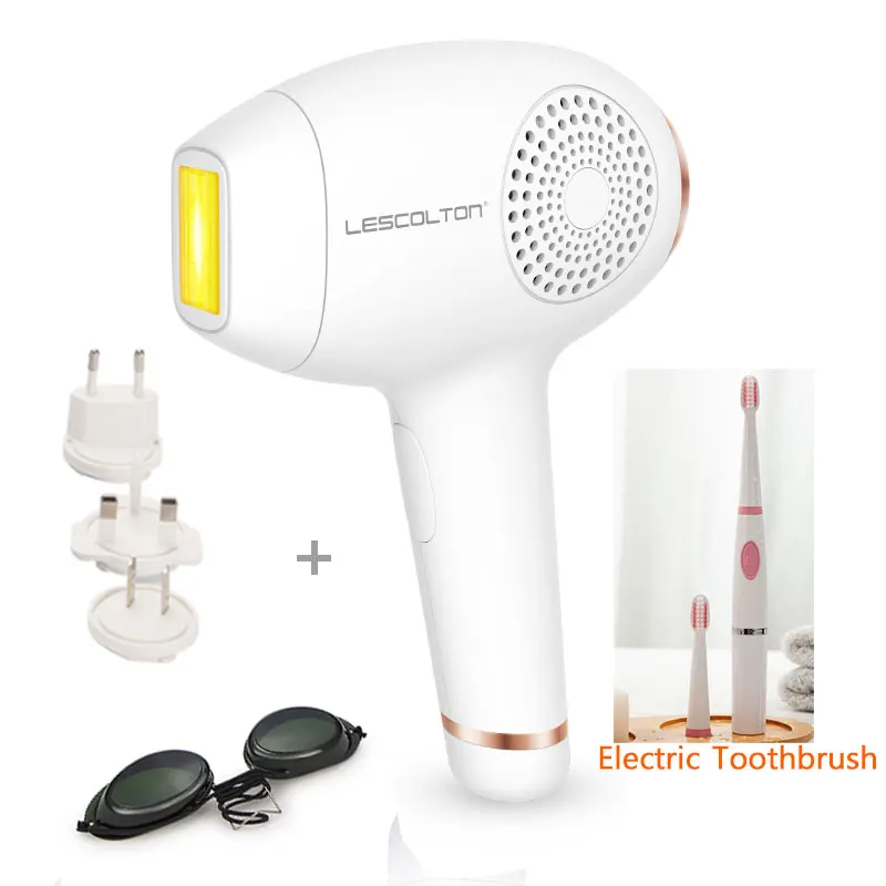 Elect. Toothbrush Lescolton 2в1 IPL эпиляция Vancostar Эпилятор постоянный лазер для дома бикини триммер электрический фоторегулятор Depilador - Цвет: Elect. Toothbrush