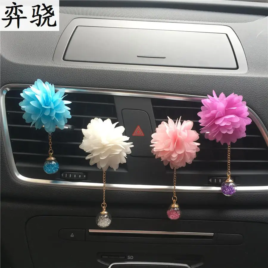 

Colorful flower car perfume Ornaments Air conditioner with air freshener Ladies car styling Decorative perfume Pendant Clip