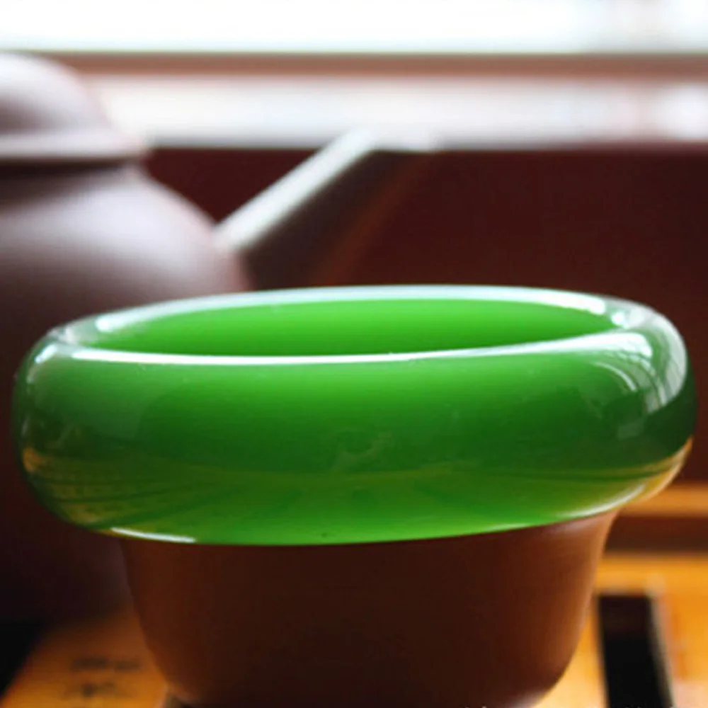 Бутиковые широкие браслеты из зеленого камня высококачественные модные