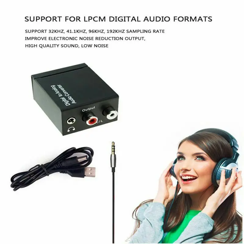 Цифровой аналоговый аудио конвертер оптический волоконный коаксиальный