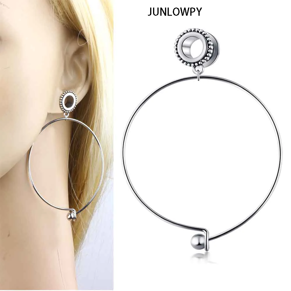 JUNLOWPY 2 шт. стальные серьги гвоздики и тонкие винтовые туннели для пирсинга