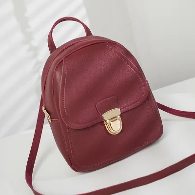 wine red Корейский стиль, рюкзак для девочек,, модный, многофункциональный, маленький рюкзак, женская сумка через плечо, ручная сумка, женский рюкзак, школьная сумка - Цвет: wine red