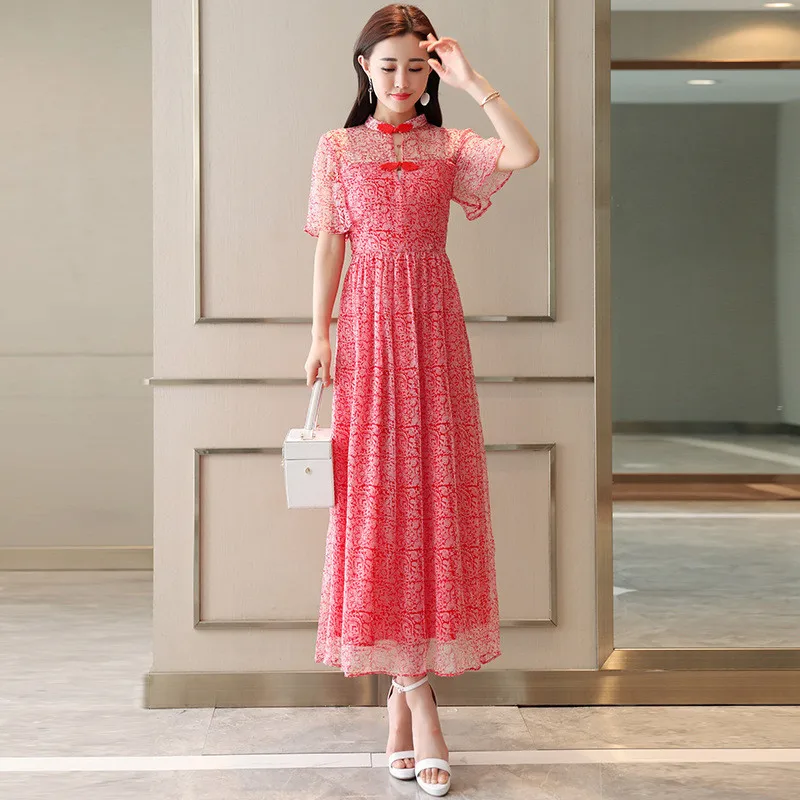 Эксклюзивное летнее платье женская одежда 2018 длинное с принтом размера плюс