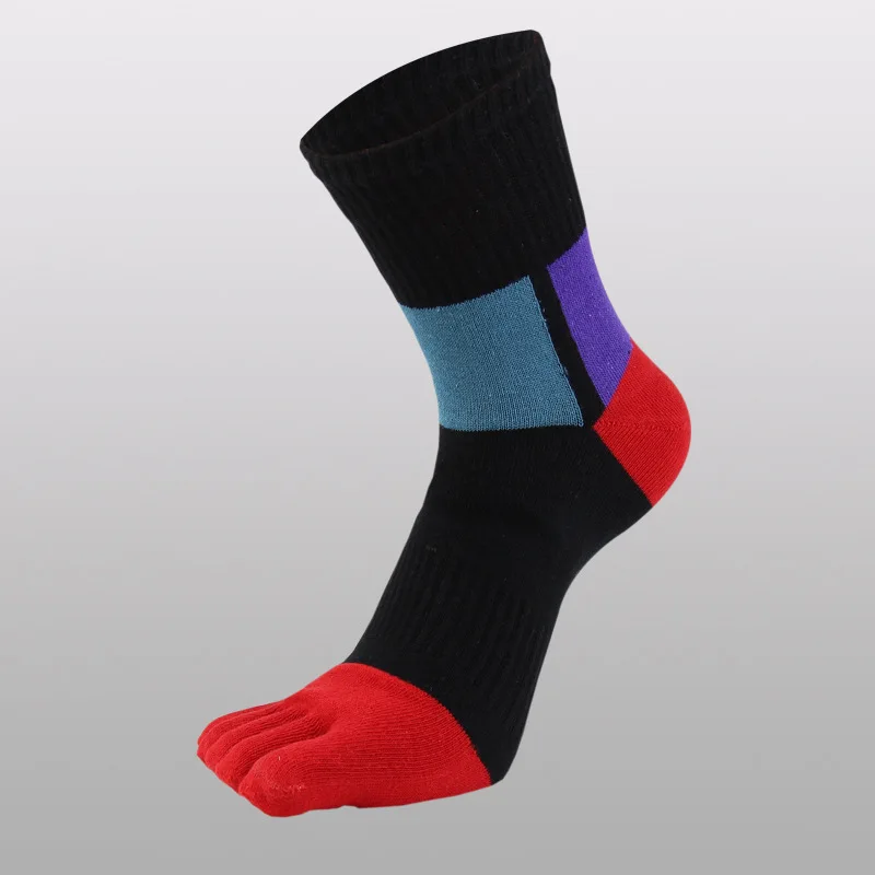 

[EIOISAPRA]Fashion Fiber Toe Socks Men Casual Colorful Shining Socks Male Crew Five Finger Absorb Sweat Breathable Socks