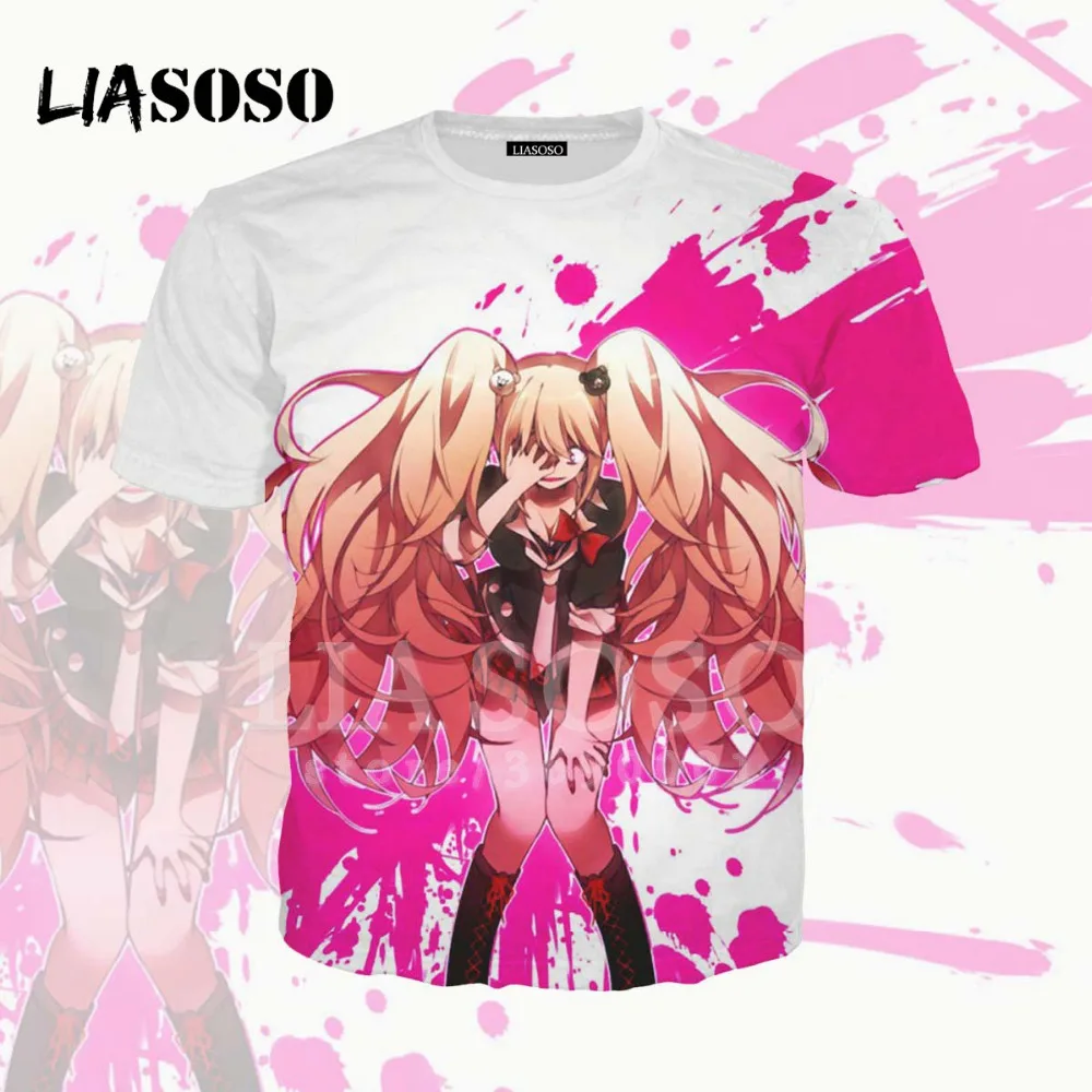 LIASOSO 3D принт для женщин и мужчин аниме Danganronpa Trigger Happy Havoc Kawaii футболка девочек