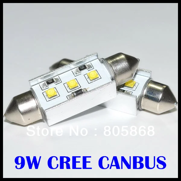 Яркий 9 Вт Светодиодный светильник для чтения Cree chips led canbus festoon 31 мм 36 39 41