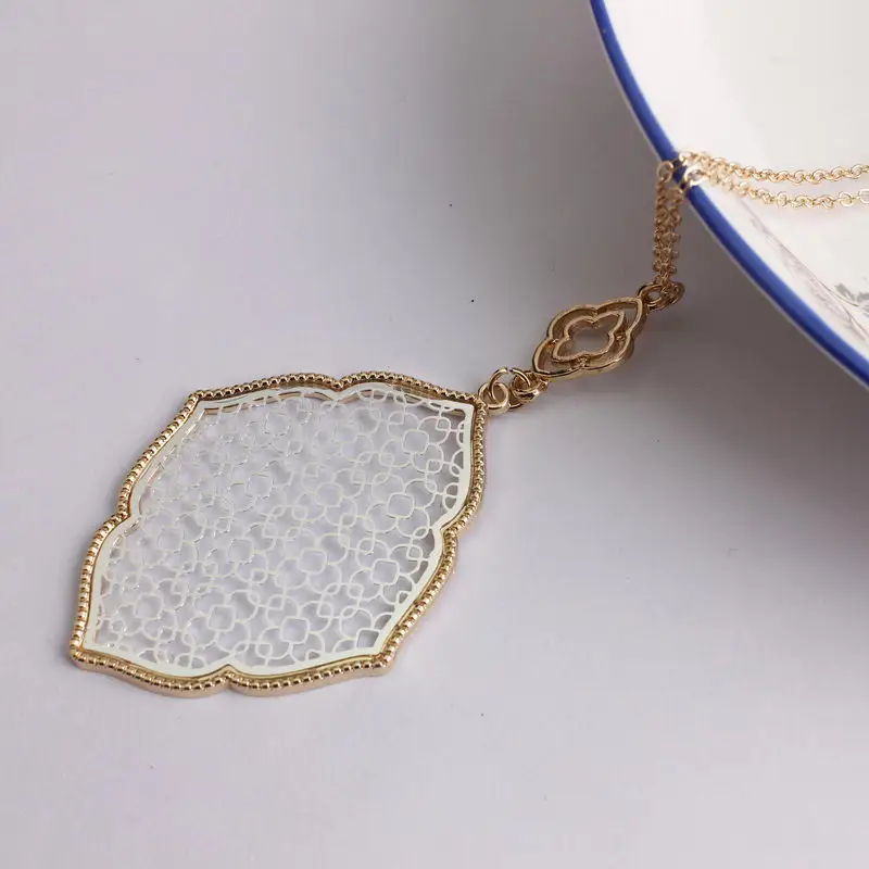 N4726 Gold Silver Новинка, длинная цепочка, вырез, сердце, мотив, Марокканское ожерелье с подвеской для женщин, модная Осенняя Золотая Длинная цепочка на свитер, ожерелье - Окраска металла: N4726 Gold Silver