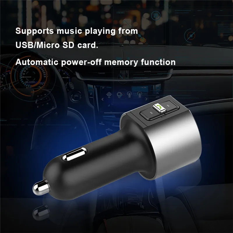 Беспроводной FM передатчик Bluetooth Car MP3 музыкальный плеер Радио модулятор с двумя USB