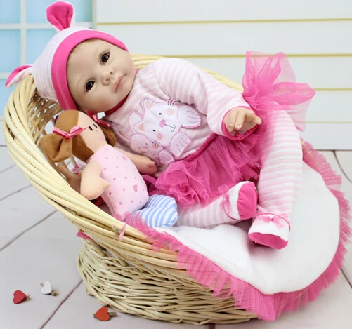 2016 силиконовая кукла реборн игрушка Интерактивная принцесса розовый кролик