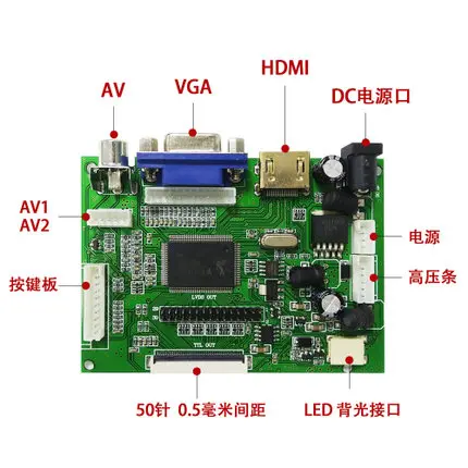 Для AT070TN90 92 94 Поддержка VGA HDMI 2AV VS TY2662 V1 LVDS TTL 50PIN плата контроллера|Экраны| |