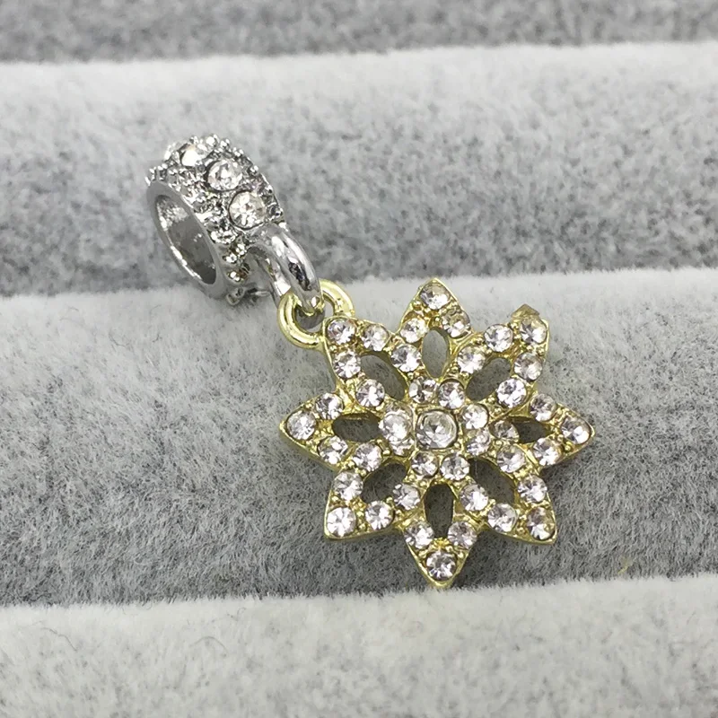 Ледяные цветы прозрачный хрустальный кулон Европейские Бусины подходящие