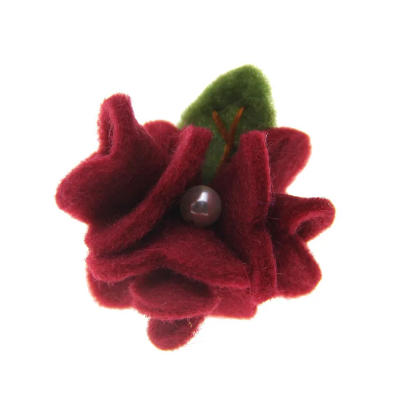 Red 5 шт. шерсть фетр жемчужный цветок DIY Детская повязка на голову модные украшения аксессуары для волос ручной работы - Цвет: Red