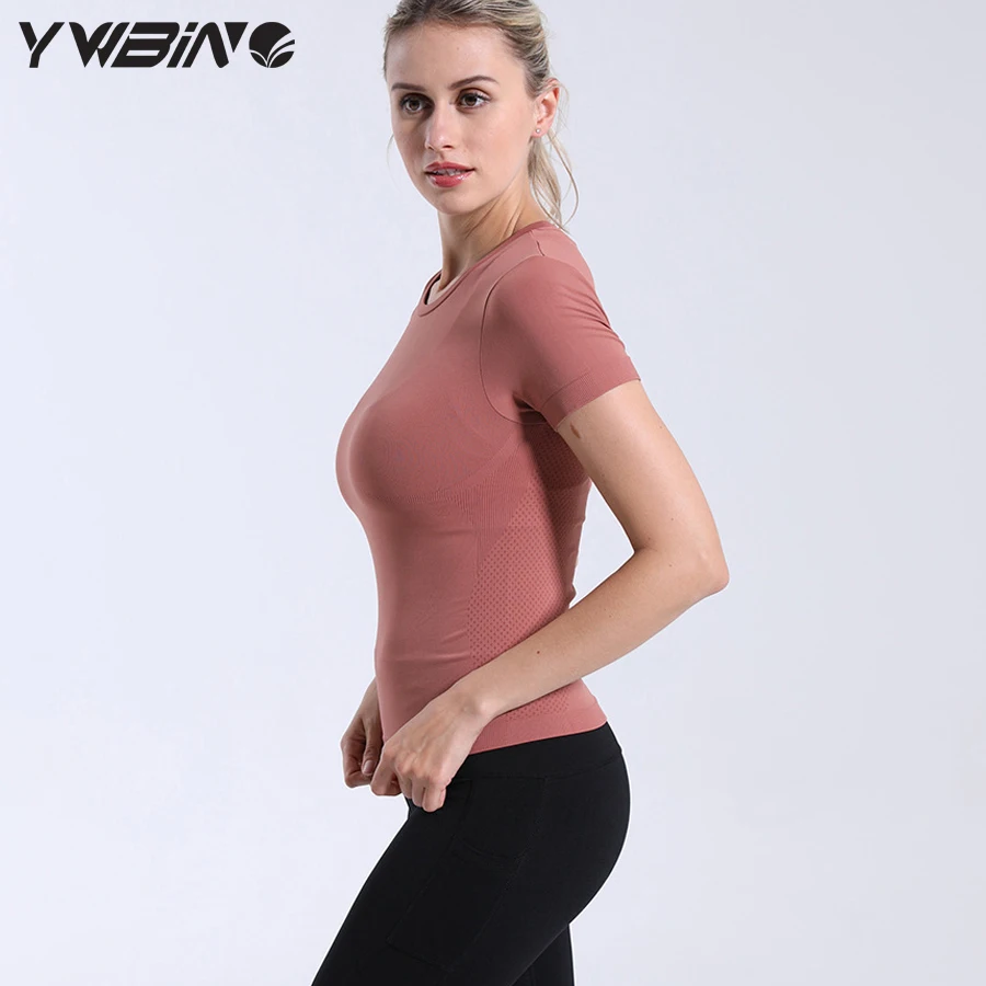 YWBIN женская спортивная одежда Топ Фитнес женский трикотаж бесшовные короткий