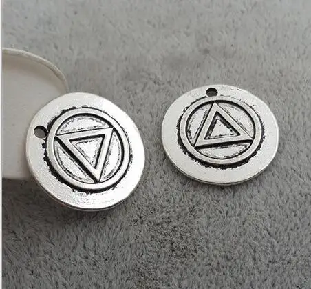 

High Quality 20 Pieces/Lot Diameter 22mm Round Triangle Disc Charms Pendents